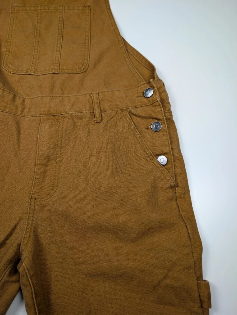 Forever 21 Men Cotton Canvas Carpenter Overalls Duck Brown Medium
